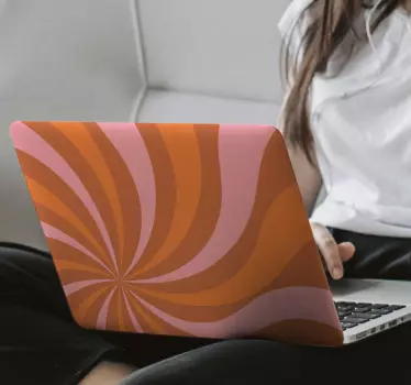 70's rainbow laptop sticker - TenStickers