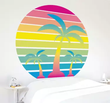 80ies Sunset Nature Wall Decal - TenStickers