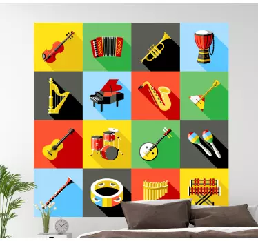 A multitude of musical instruments musical wall stickers - TenStickers