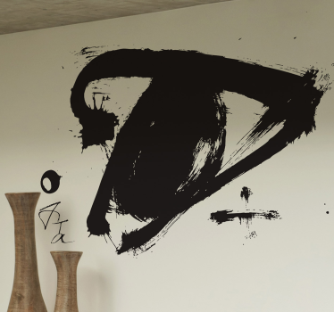 Abstract brush stroke wall art sticker - TenStickers