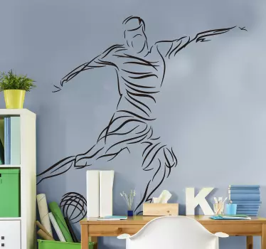 Abstract footballer football sticker - TenStickers