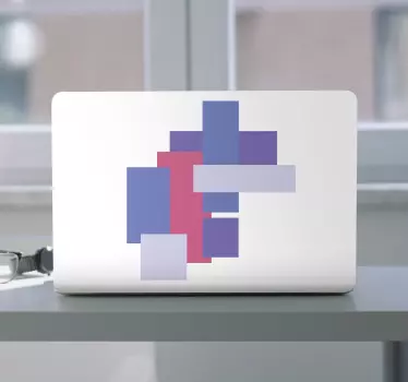 Abstract Geometric Composition laptop sticker - TenStickers