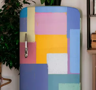 Abstract painting colorful squares fridge decals - TenStickers
