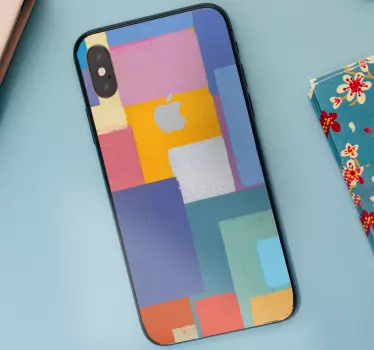 Abstract painting colorful squares iPhone decal - TenStickers