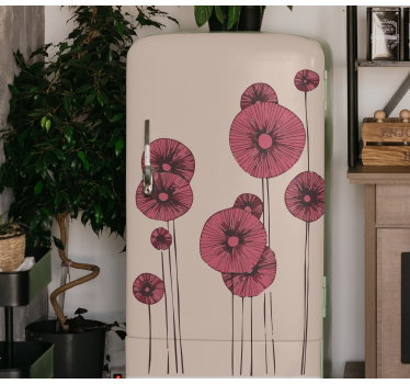 Abstract poppy flowers fridge decals - TenStickers