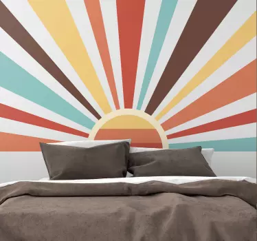 Abstract Vintage Sunset original wall sticker - TenStickers