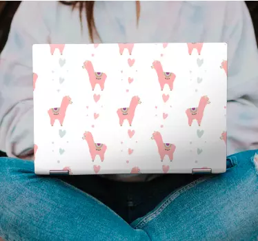 Adorable Llama Motif laptop skin - TenStickers