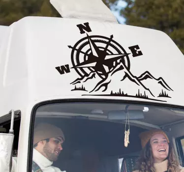 adventure compass caravan decal - TenStickers