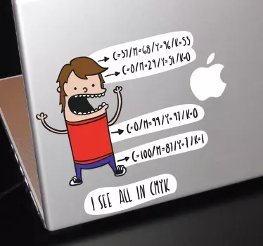 All in CMYK Laptop Sticker - TenStickers