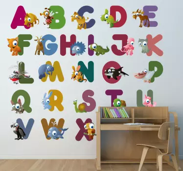 Alphabet with Animals Kids Sticker - TenStickers