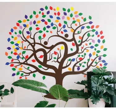 Amazing colorful tree  dining room sticker - TenStickers