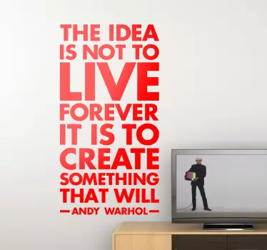 Andy Warhol Live Forever Wall Sticker - TenStickers