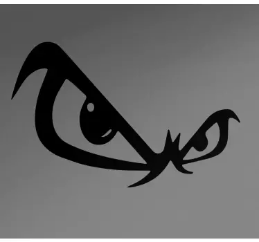 Angry cat eyes laptop sticker - TenStickers
