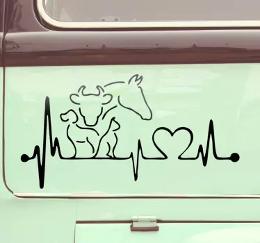 Animal heart beat Car Decal - TenStickers