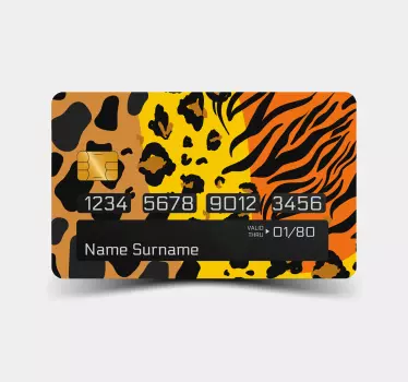 Animal print design bank card sticker - TenStickers