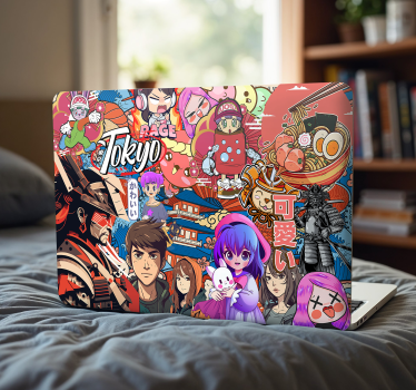 Anime sticker bomb laptop sticker - TenStickers