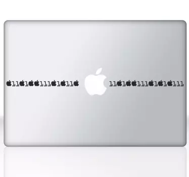 Apple Binary Code Mac Sticker - TenStickers