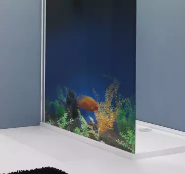 Aquarium life shower sticker - TenStickers