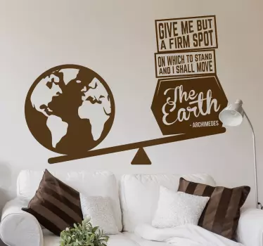 Archimedes equilibrium quote decal - TenStickers
