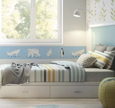 Arctic animals wall border children's room wall decal - TenStickers