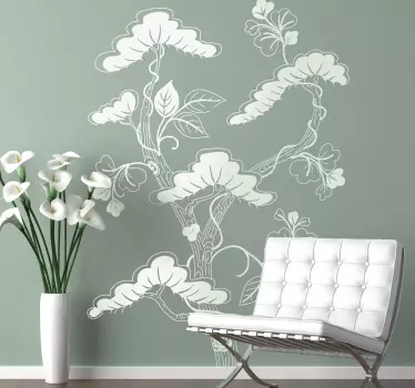 Asian Tree living room Wall Sticker - TenStickers