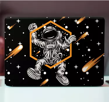 Laptop sticker astronaut floating in cosmic space - TenStickers