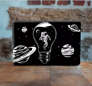 Laptop sticker astronaut lightbulb - TenStickers