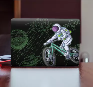 Laptop sticker astronaut on bicycle - TenStickers