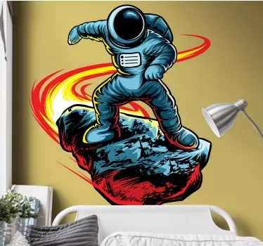 Astronaut with meteor wallpaper sticker - TenStickers