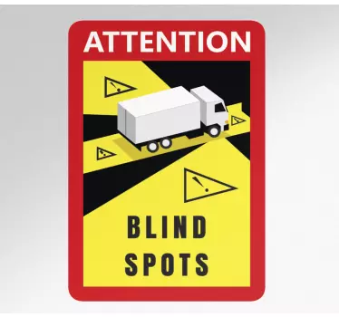 Attention blind spots in English sign sticker - TenStickers