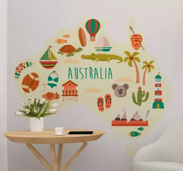 Australia icon map City Sticker - TenStickers