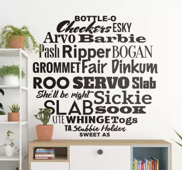 Australian concepts text wall decal - TenStickers