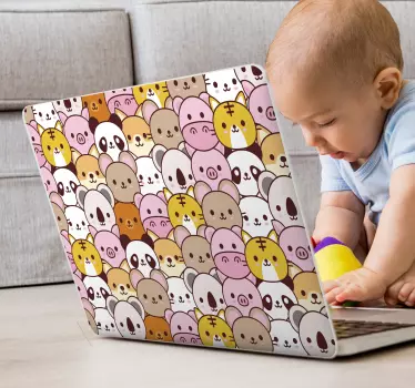 baby animals laptop sticker - TenStickers