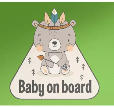 Baby bear baby on board design baby in car sticker - TenStickers