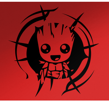 Baby groot peeking car decal - TenStickers