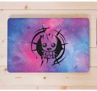 Baby groot peeking laptop stickers - TenStickers
