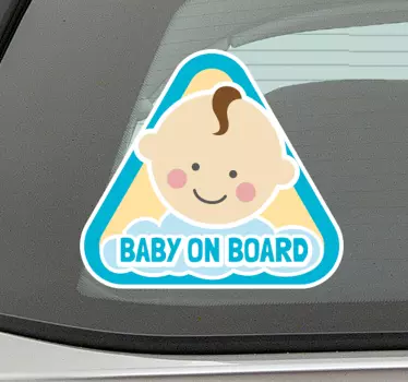 Happy boy baby on board car sticker - TenStickers