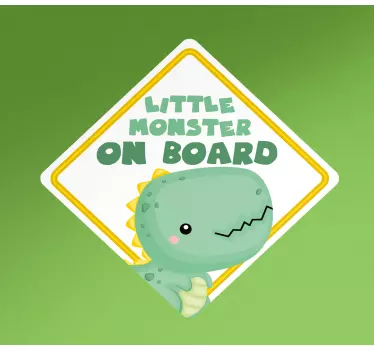 Baby on board sticker cute dino sign - TenStickers