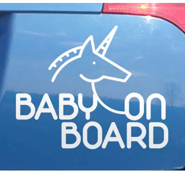 Baby on board sticker unicorn baby sign - TenStickers