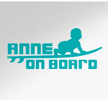 Baby boy surfer design baby on board sticker - TenStickers