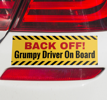 Back off text on yellow sign car sticker - TenStickers