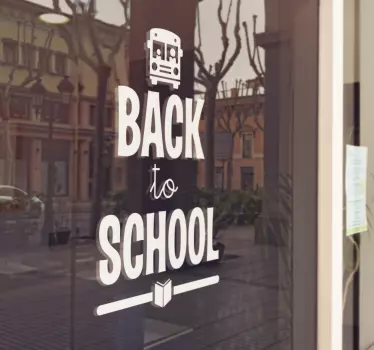 Back to school bus wall with text sticker - TenStickers