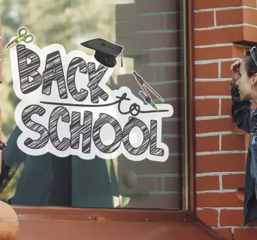 Back to school window  decal for shop - TenStickers