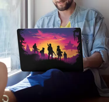 Backlit battle characters  laptop vinyl sticker - TenStickers