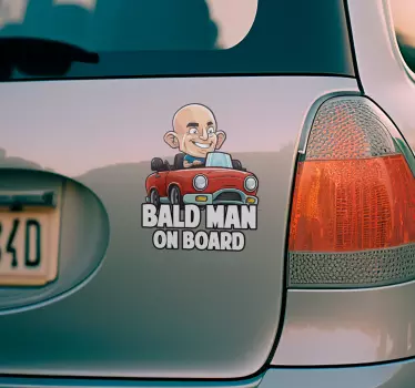 Bald on board car sticker - TenStickers
