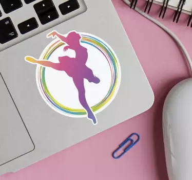 Ballet dancer silhouette laptop skin - TenStickers
