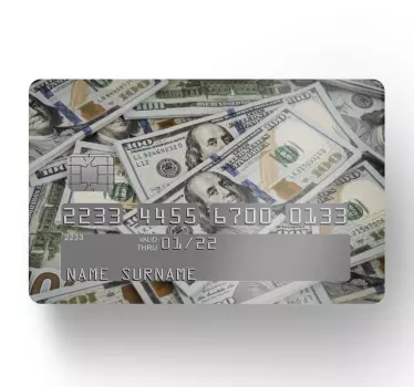 Bank number USA bills credit card sticker - TenStickers