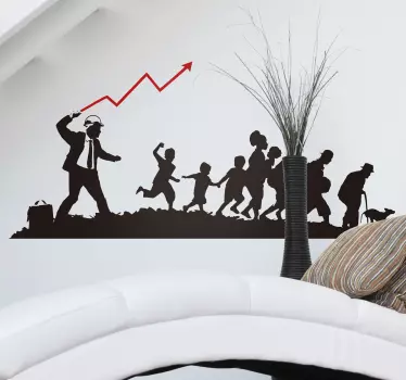 Banksy dictatorship or democracy wall art sticker - TenStickers