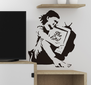 Banksy end TV girl vinyl wall art - TenStickers