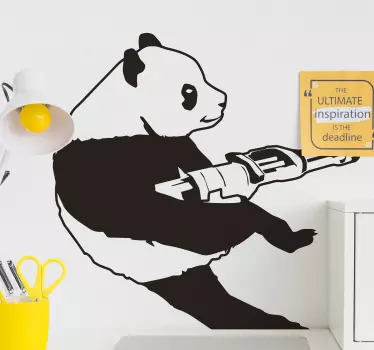 Banksy panda vinyl wall art - TenStickers